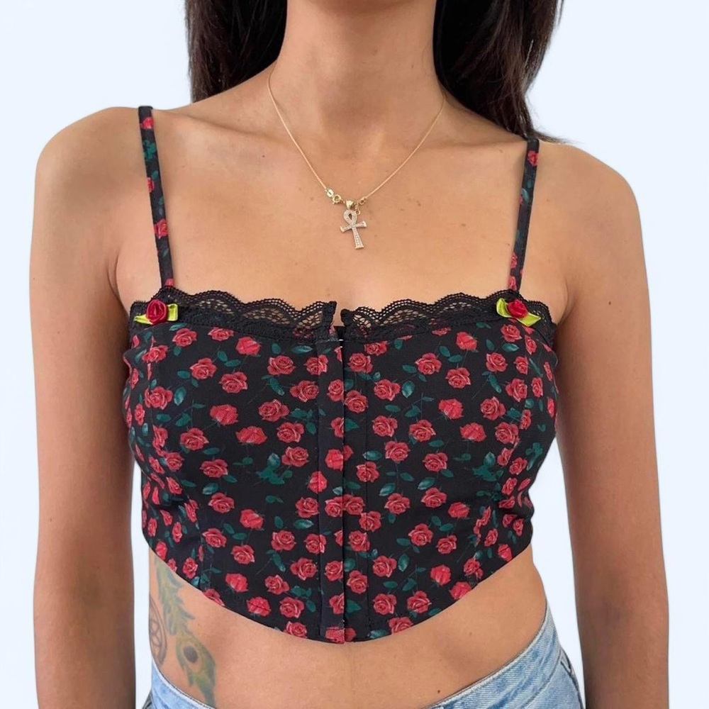 OHS Floral Lace Corset Top 🌹
